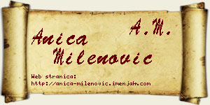 Anica Milenović vizit kartica